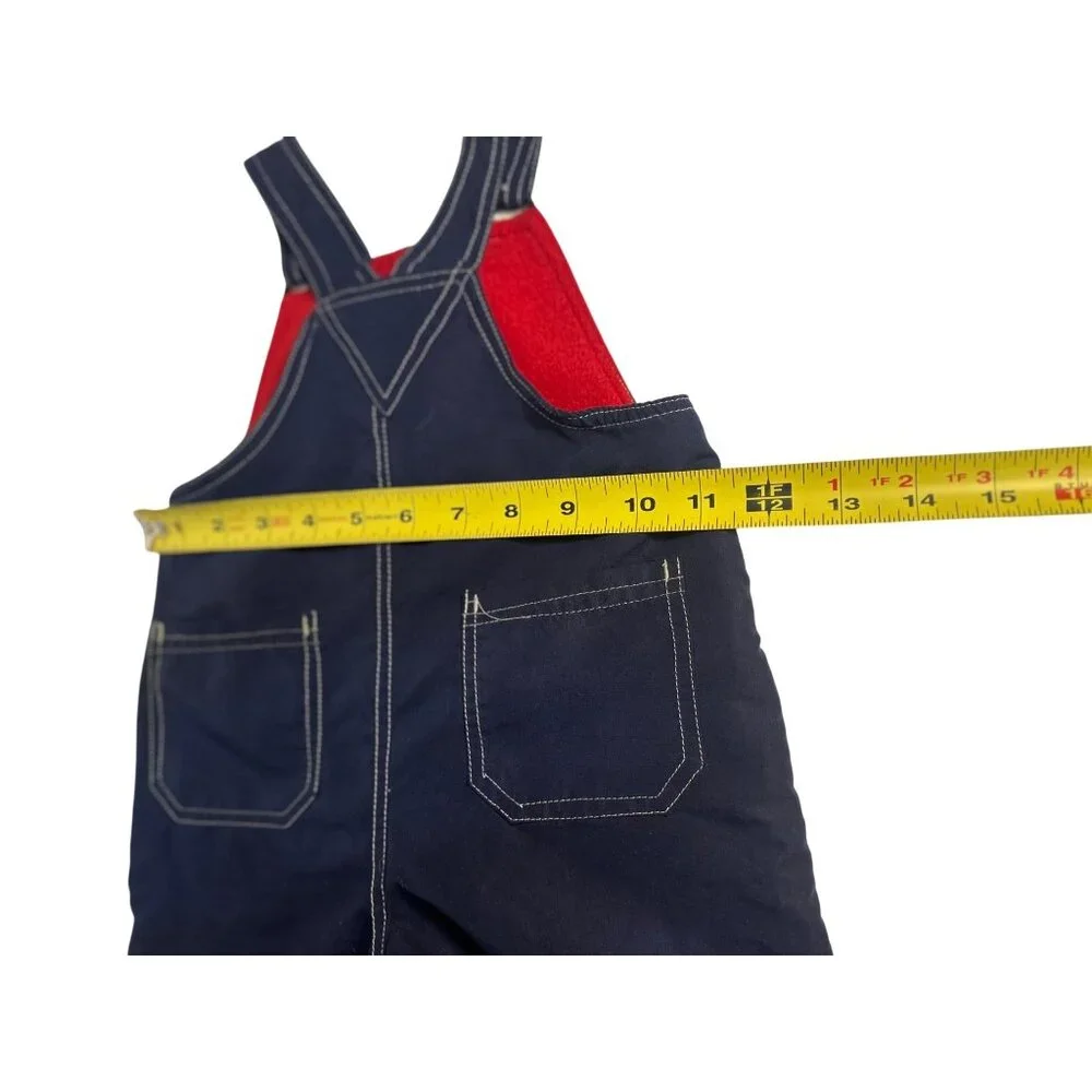 VTG Great Outdoors Toddler Snow Overalls Fleece-Lined Bib Pants 12M Winter Retro